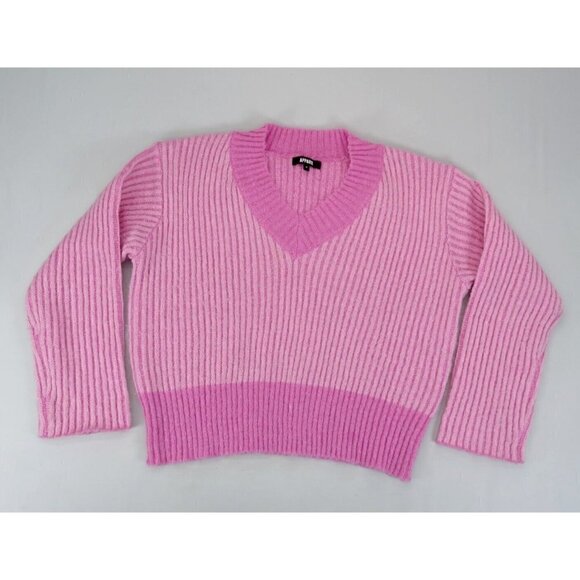 Apparis Anita Sweater Pink Women’s Medium V-Neck Polyester Knit‎ - Picture 1 of 6